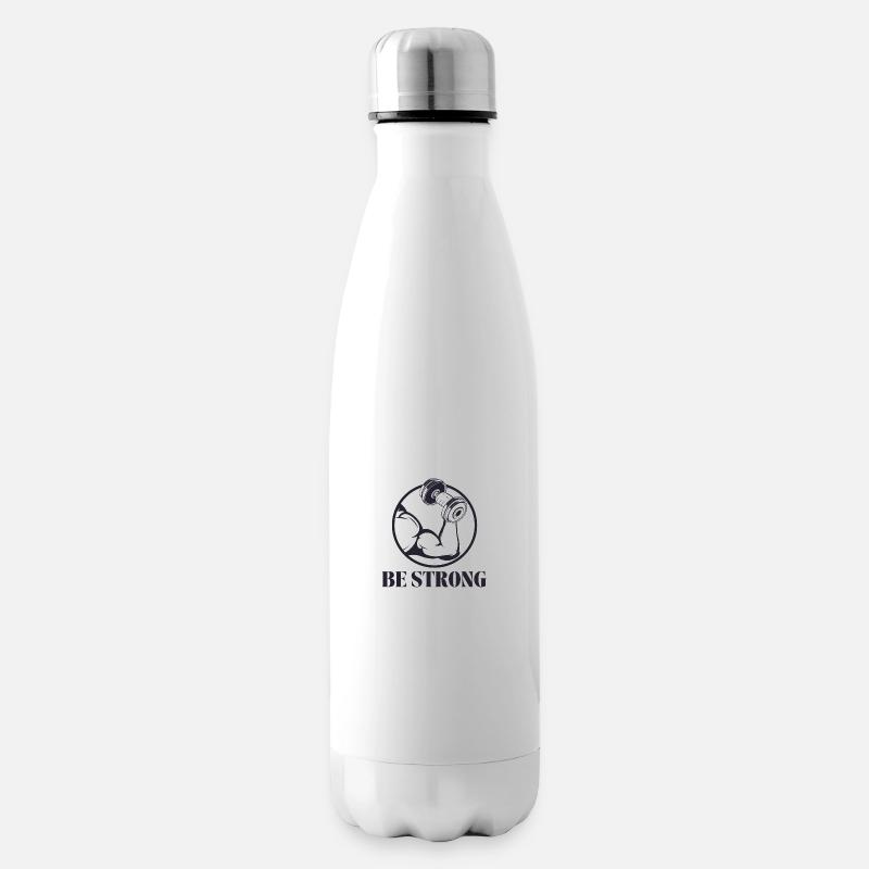 Be strong - Sei stark 💪 - Isolierflasche - Weiß
