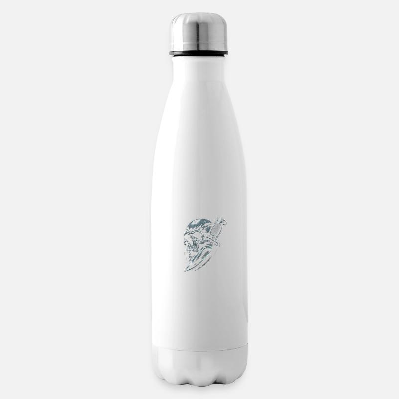 Schattenstoß: Schädel vom Dolch durchbohrt - Isolierflasche - Weiß