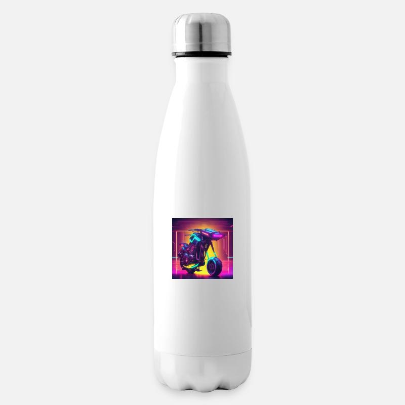Futuristisches Motorrad - Isolierflasche - Weiß