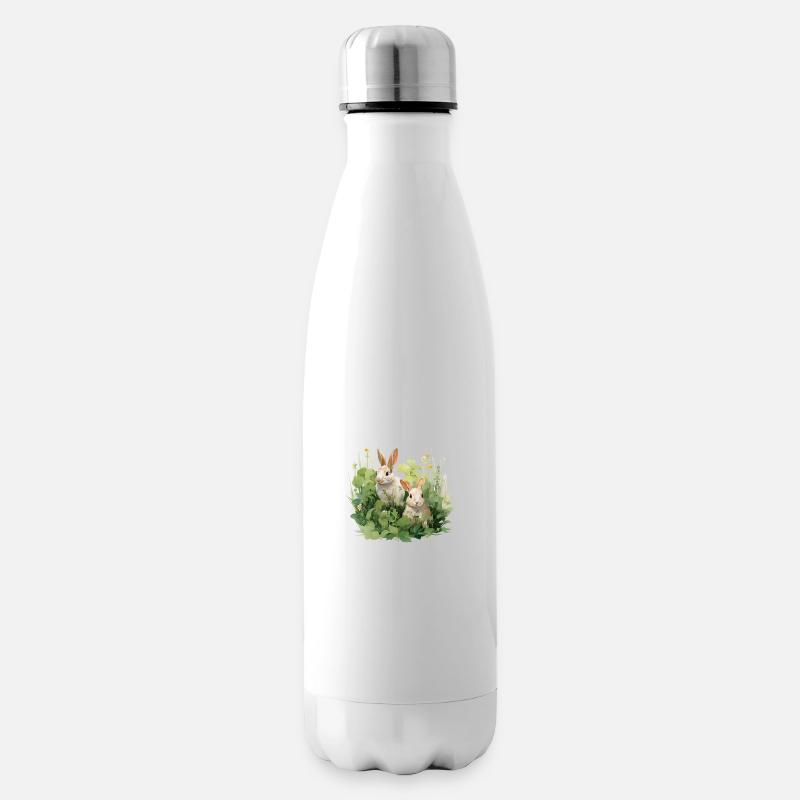 Hasenwiese - Isolierflasche - Weiß