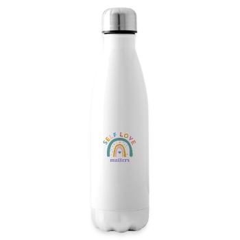 Selflove Matters! Rainbow, customisable - Insulated Water Bottle - white - Right