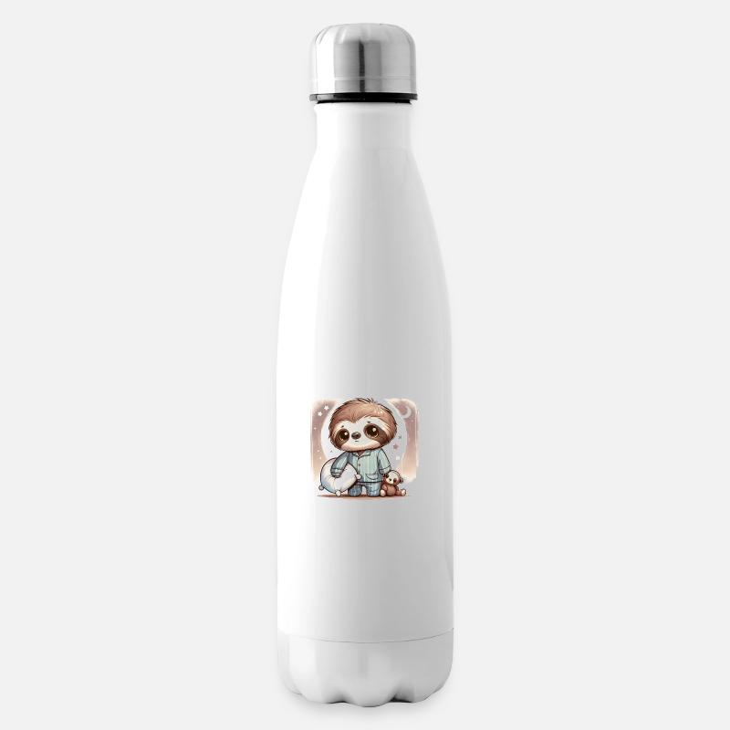 Müdes Faultier - Isolierflasche - Weiß