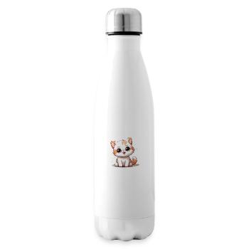 Cat Logo Cute Cat - Insulated Water Bottle - white - Right