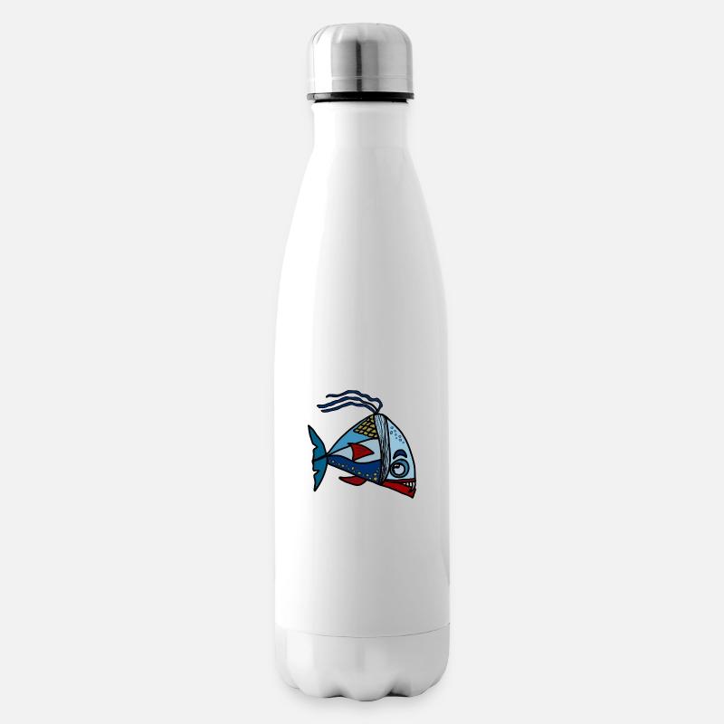 Fisch - Isolierflasche - Weiß