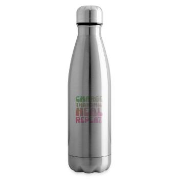 Charge Transmit Heal Repeat Spiritual healer Reiki - Insulated Water Bottle - silver - Right