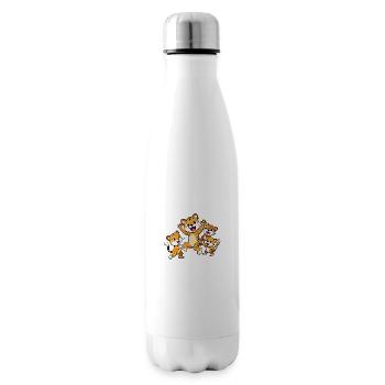Jubilant Jaguarundi Playing with Siblings - Insulated Water Bottle - white - Right