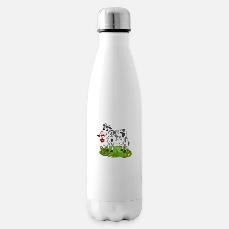 Kuh - Isolierflasche - Weiß
