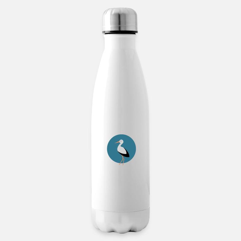 Storch blau - Isolierflasche - Weiß