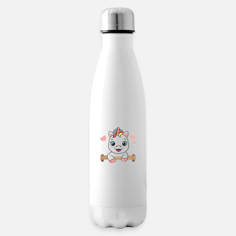 Licorne joyeuse - Bouteille isotherme - blanc
