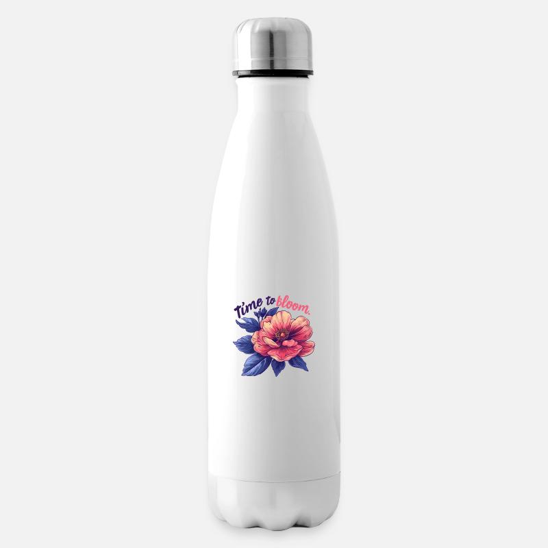 Il est temps de fleurir. Time To Bloom - Bouteille isotherme - blanc