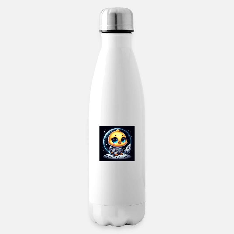 Space chick with rocket in space - Insulated Water Bottle - white