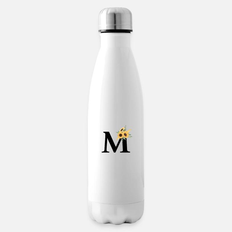 Buchstabe m Blumen-Sonnenblume - Isolierflasche - Weiß