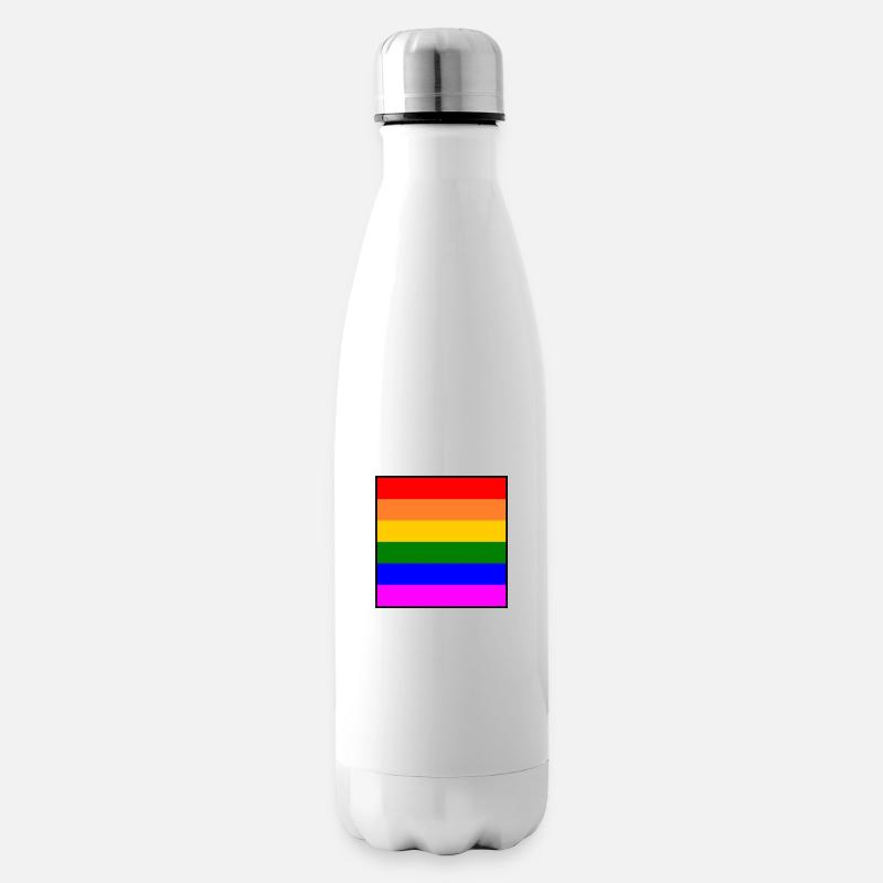 Drapeau arc-en-ciel Drapeau LGBT arc-en-ciel - Bouteille isotherme - blanc