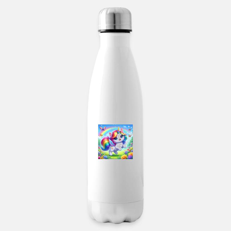 Chat licorne - Bouteille isotherme - blanc