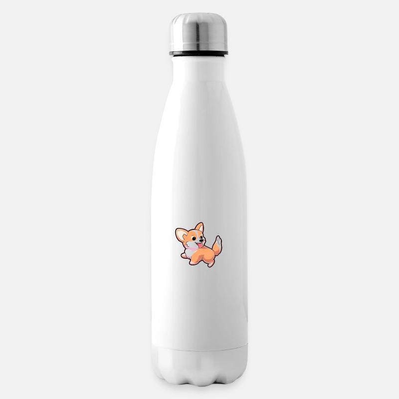 Corgi Cartoon - Isolierflasche - Weiß