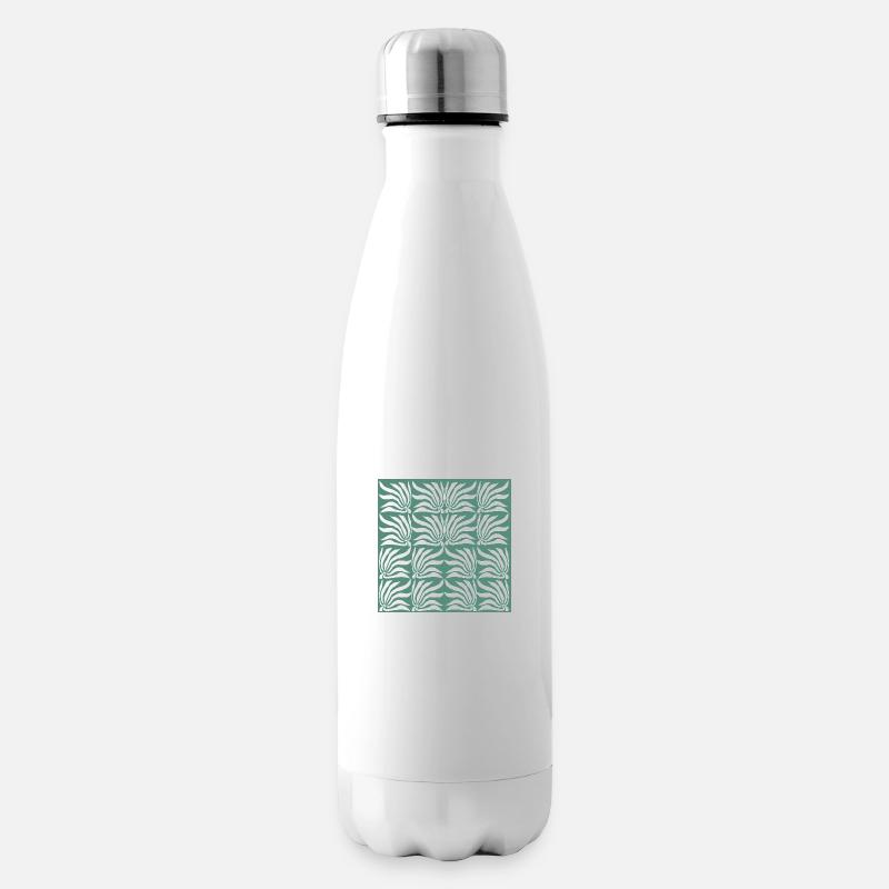 Motif de fleurs géométriques - Bouteille isotherme - blanc