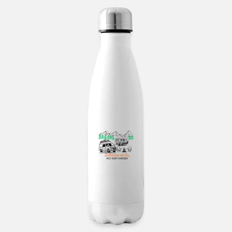 Zuahuse ist da, wo Wir Parken - Isolierflasche - Weiß