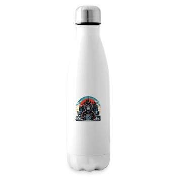Retro Industry Groove : Le singe à la batterie - Bouteille isotherme - blanc - Droite