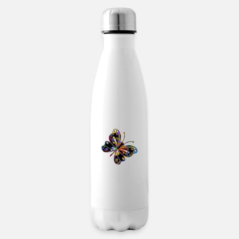 Schmetterling - Isolierflasche - Weiß