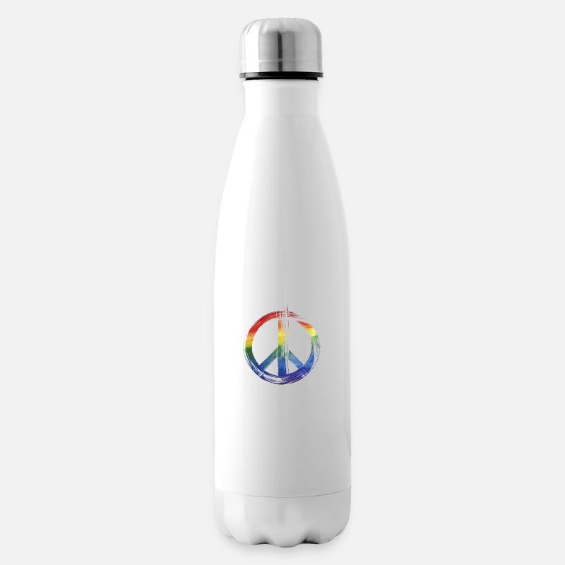 Peace Rainbow - Insulated Water Bottle - white