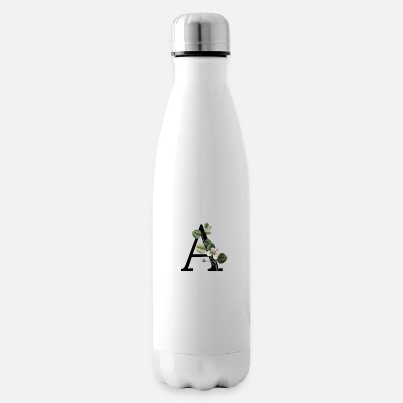 lettre a botanique vert - Bouteille isotherme - blanc