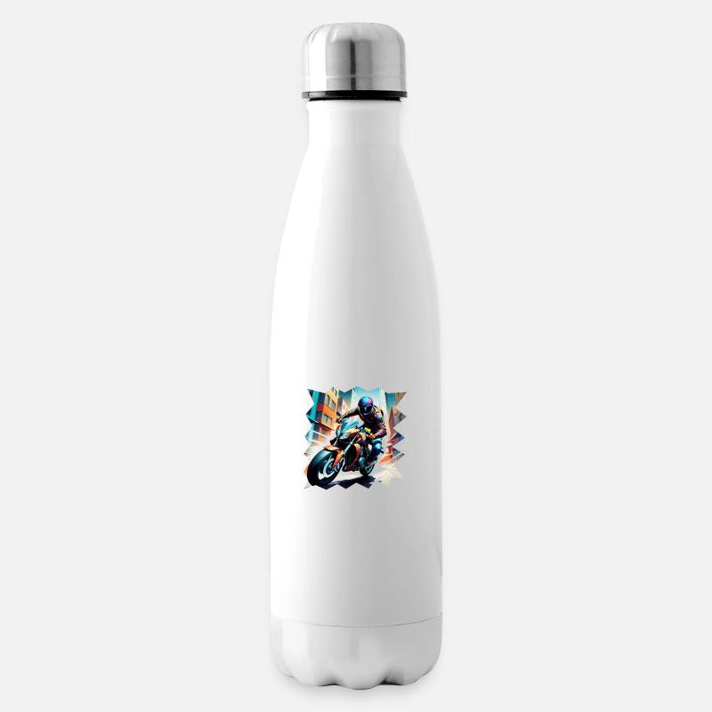 Coureur de moto - Bouteille isotherme - blanc