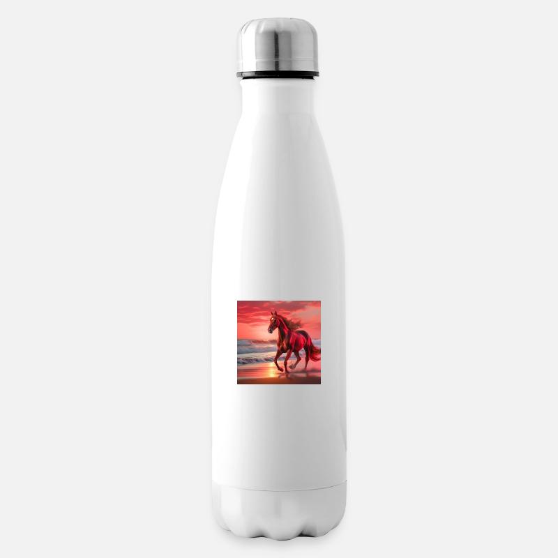 Pferdekunst - Isolierflasche - Weiß