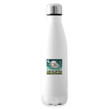 Counting sheep at night - Insulated Water Bottle - white - Right