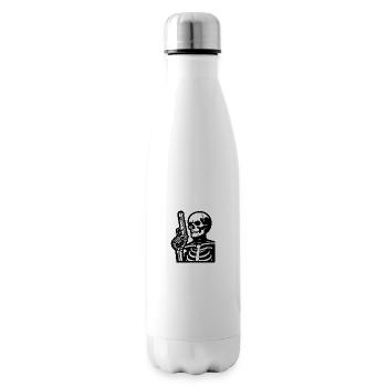 Skelett mit Waffe - Isolierflasche - Weiß - Rechts