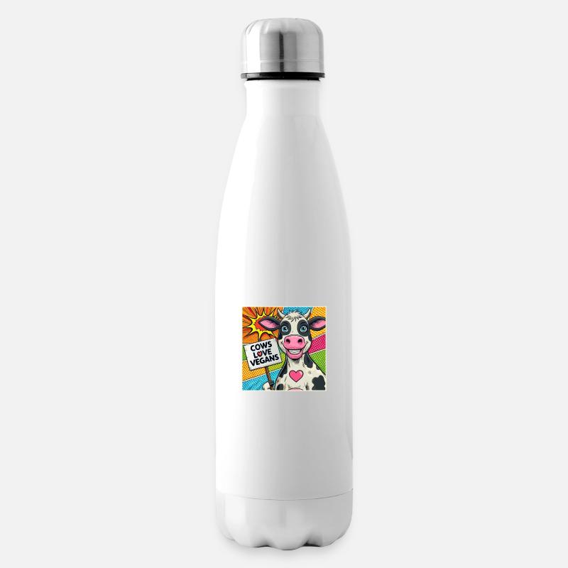 Cows Love Vegans Popart - Isolierflasche - Weiß