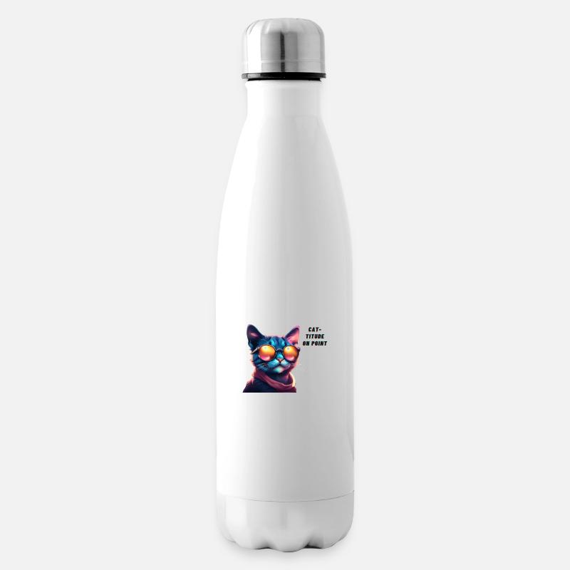 Fancy Cat - Isolierflasche - Weiß