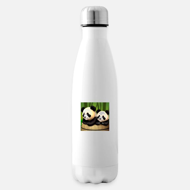 De mignons pandas à l’aventure ! 🍃 - Bouteille isotherme - blanc