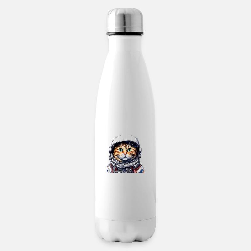 CHAT ASTRONAUTE1 - Bouteille isotherme - blanc
