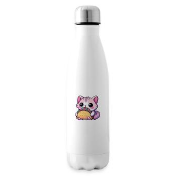 Taco Cat Delight - kawaii, tacos, cats, cute - Insulated Water Bottle - white - Right