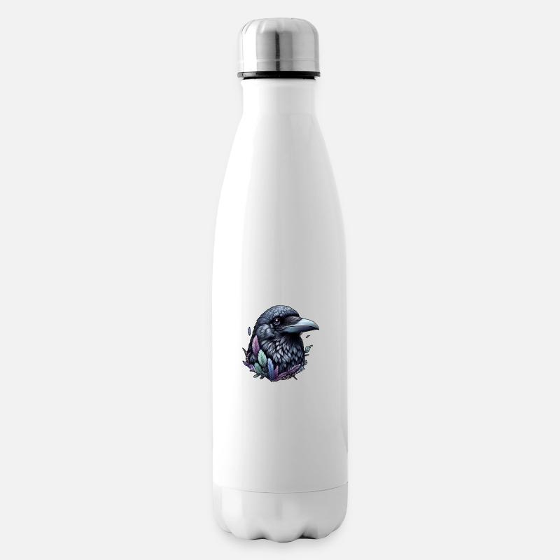 Mystischer Rabe - Isolierflasche - Weiß