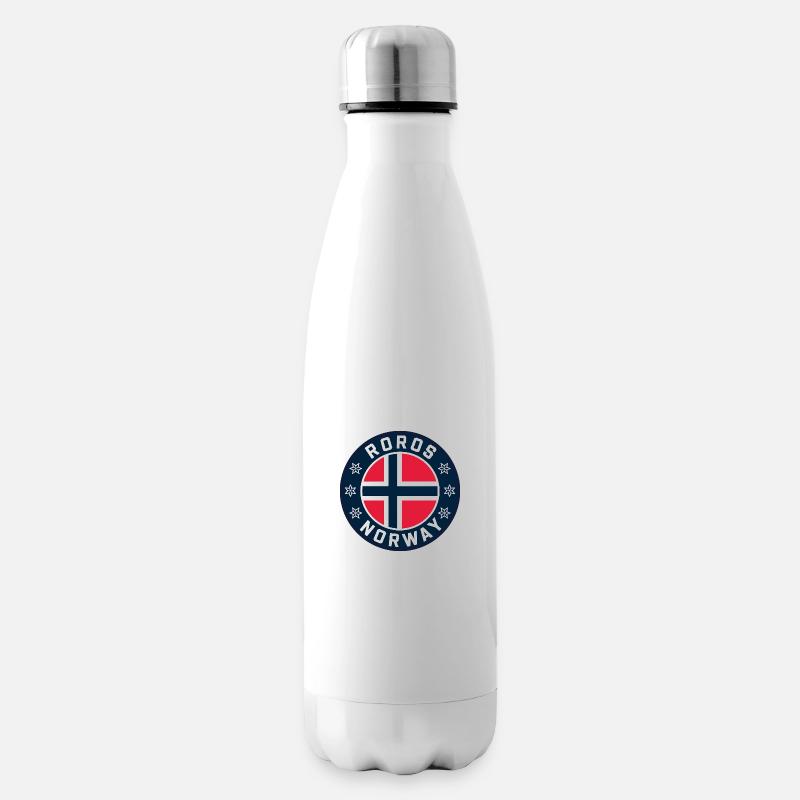 Roros Norwegen Flagge - Isolierflasche - Weiß