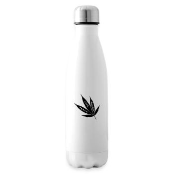 Hemp Leaf Cannabis Peace Love Freedom - Insulated Water Bottle - white - Right