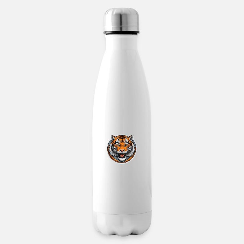 Dynamischer Tiger - Isolierflasche - Weiß