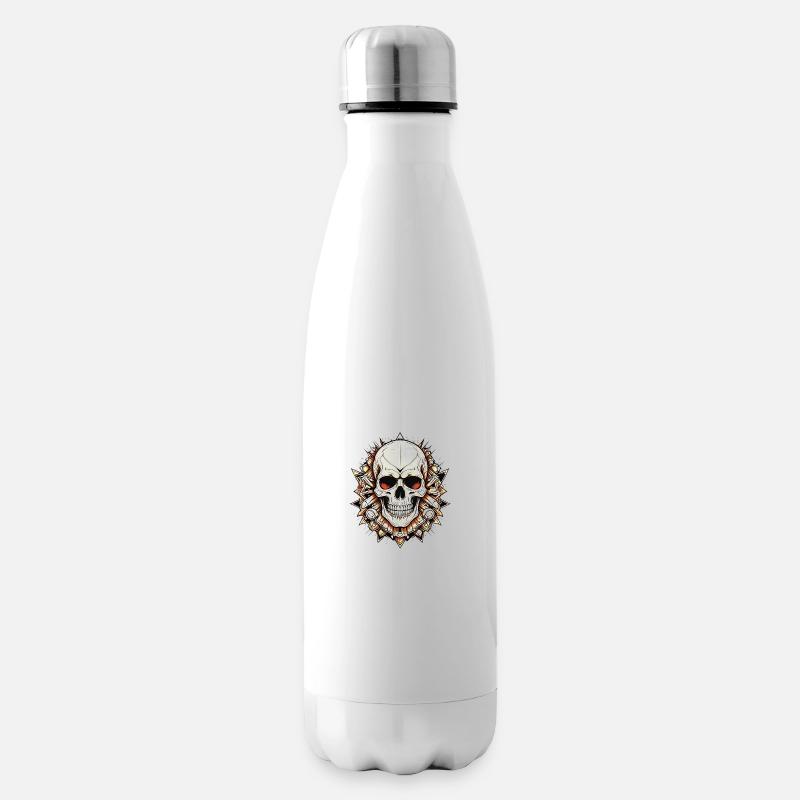 Edgy Skull Design - Isolierflasche - Weiß