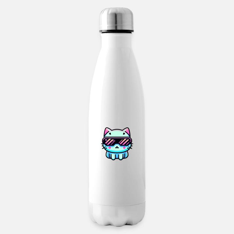 Cyber-Katze - Isolierflasche - Weiß