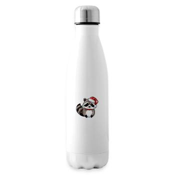 Waschbär Weihnachten Wasserfarben - Isolierflasche - Weiß - Rechts