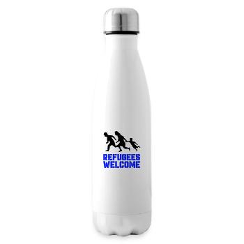 Refugees Welcome - Insulated Water Bottle - white - Right