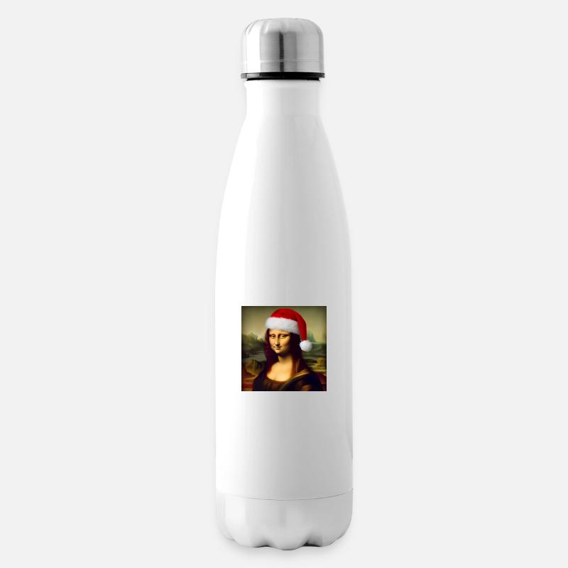 Noël Lisa Mona Art Idée de Noël - Bouteille isotherme - blanc