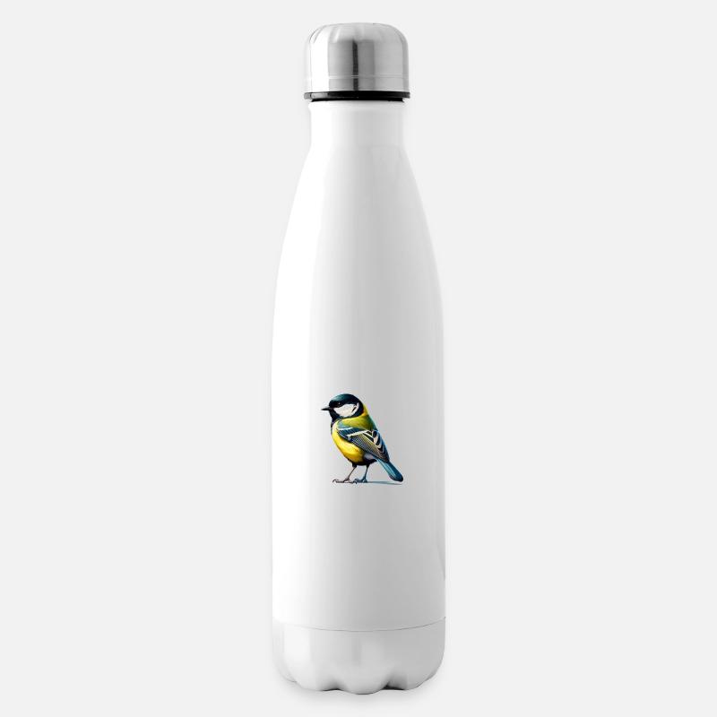 Kohlmeise - Isolierflasche - Weiß