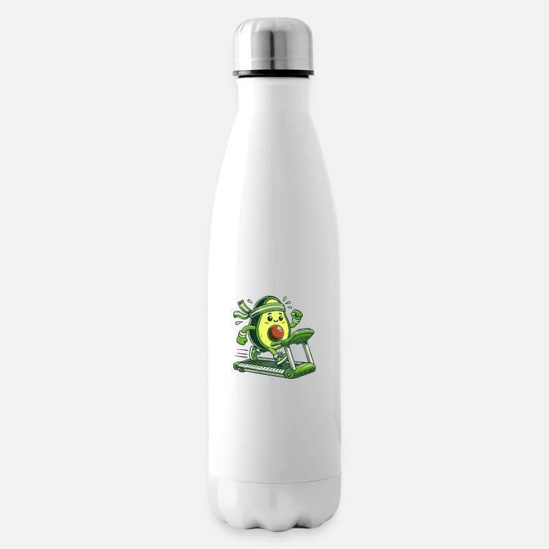 Eine sportliche Avocado - Isolierflasche - Weiß
