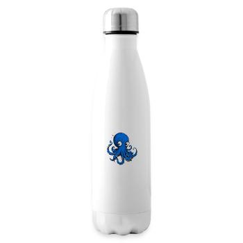 Octopus Drawing Blue - Insulated Water Bottle - white - Right