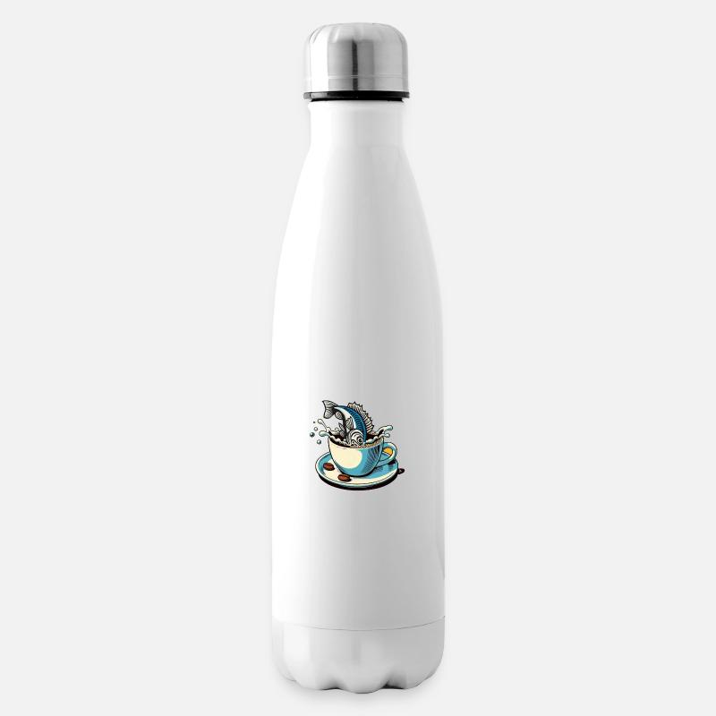 Der Kaffeefisch - Isolierflasche - Weiß