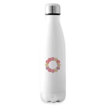 Vibrant Flower Wreath - Insulated Water Bottle - white - Right