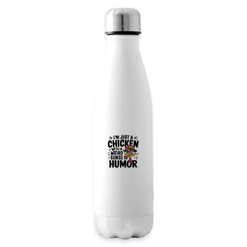 Je ne suis qu’un poulet avec un sens de l’humour étrange - Bouteille isotherme - blanc - Droite