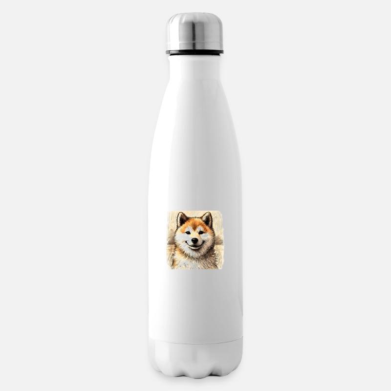 Dessin de Shiba Inu - Bouteille isotherme - blanc